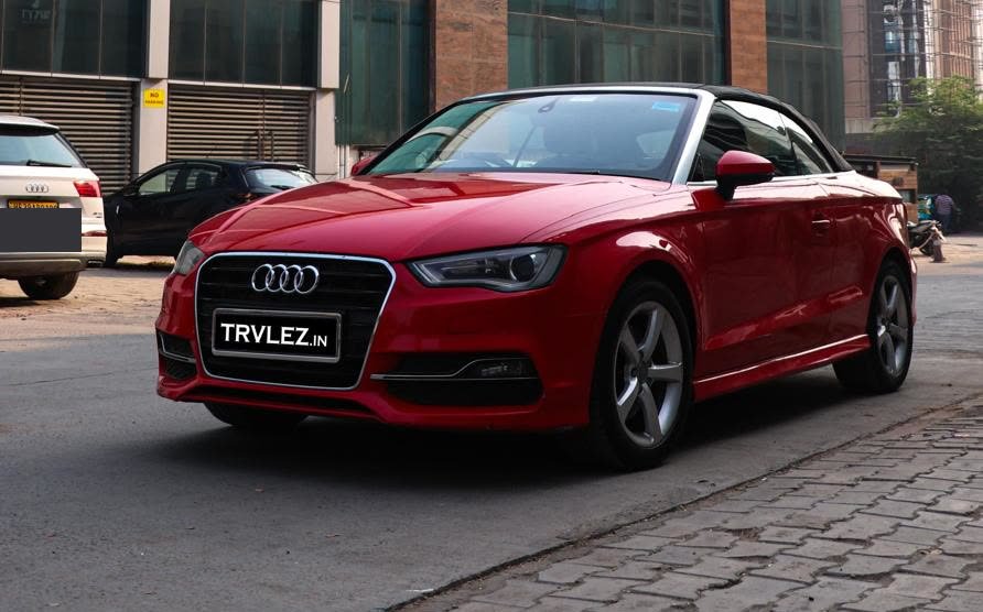Audi A3 convertible wedding car rental in Delhi — open-top baraat car